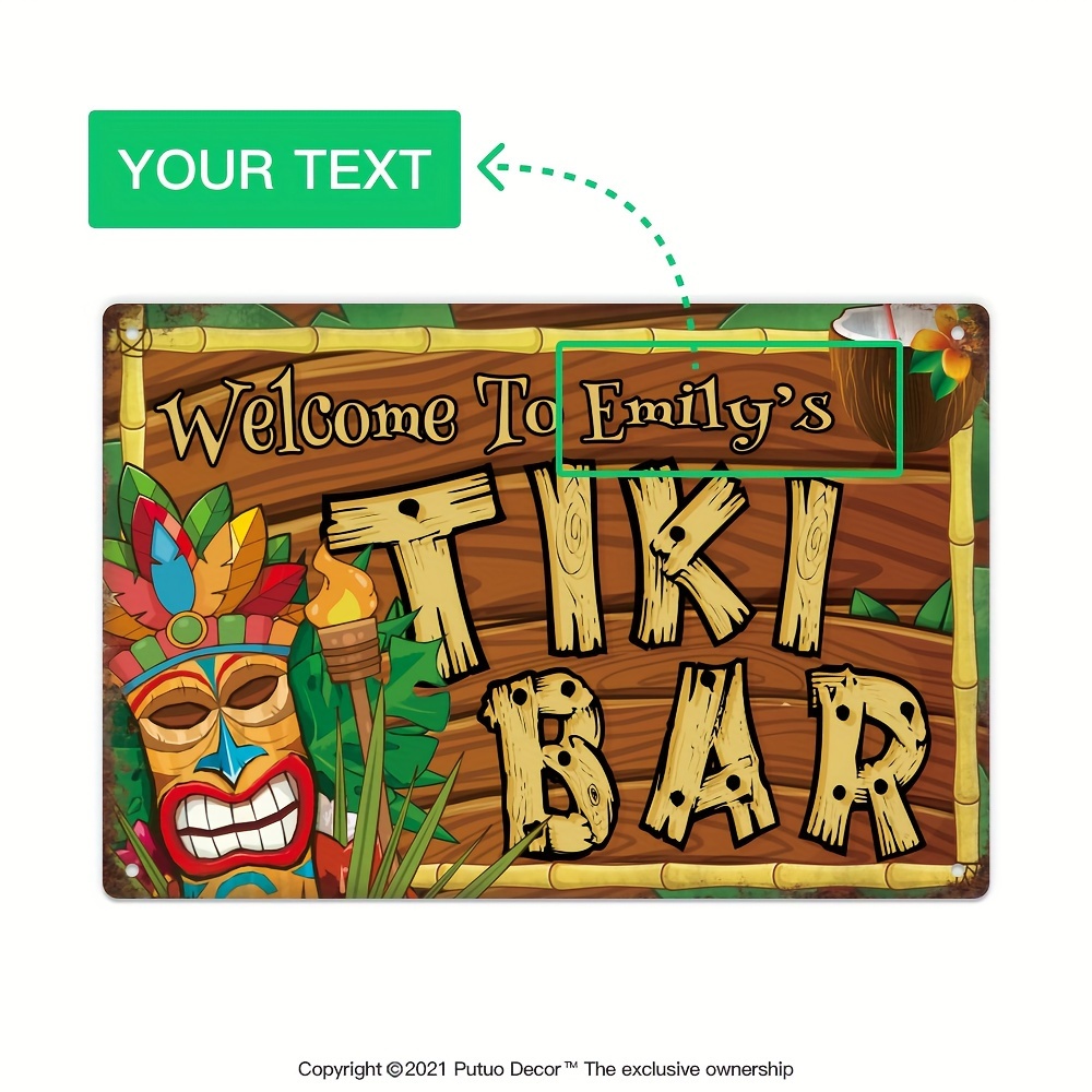 Home Bar Signs - Panneau décoratif personnalisé pour bar Tiki,