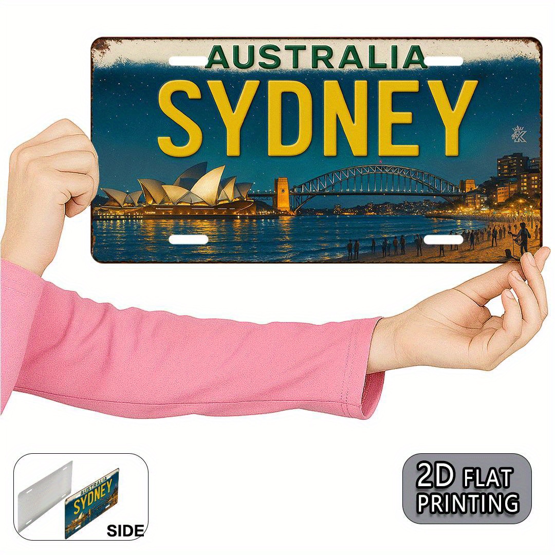 Home Bar Sydney - Plaque en étain de style plaque