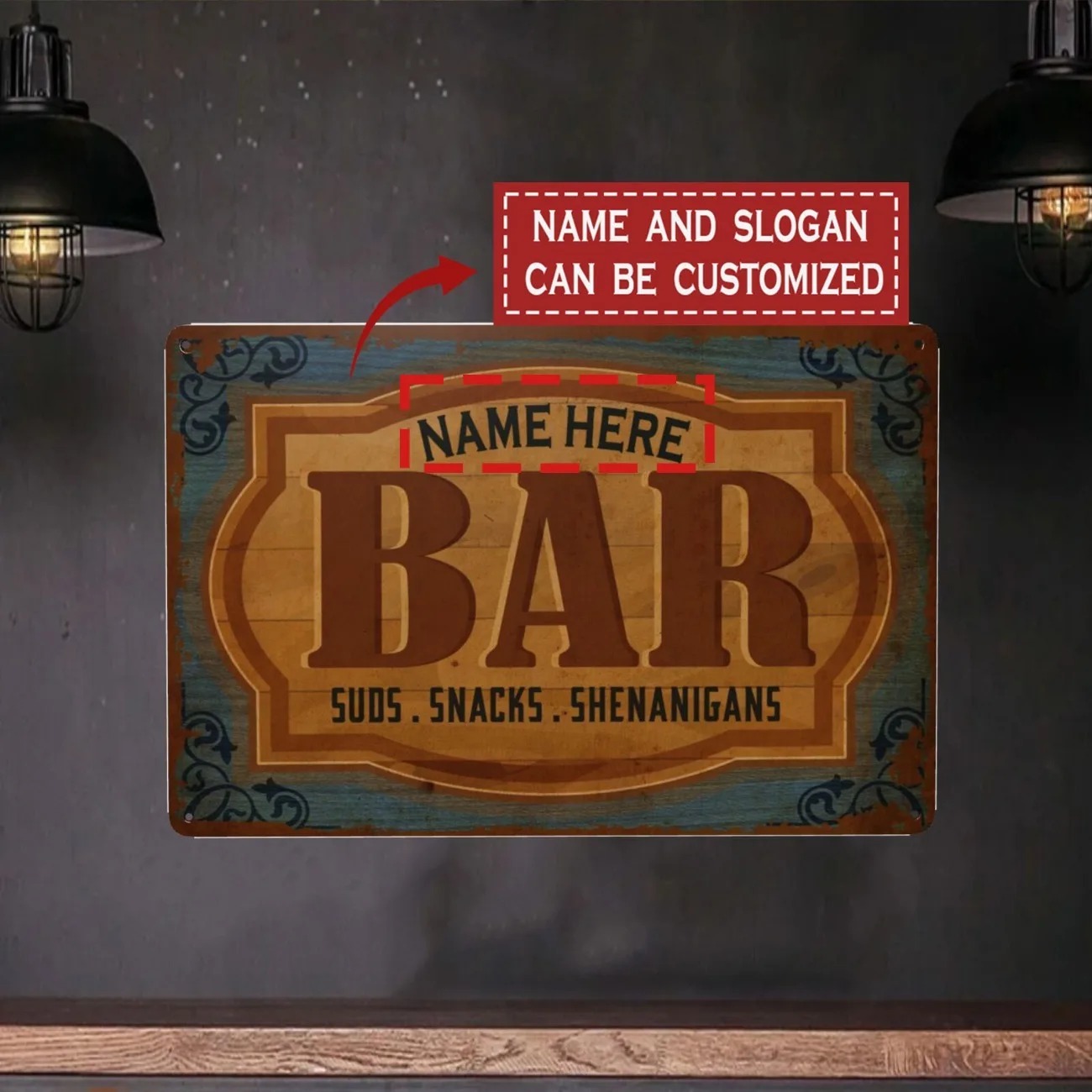 Home Bar Signs - CIFbuy, panneau en métal plat 2D,