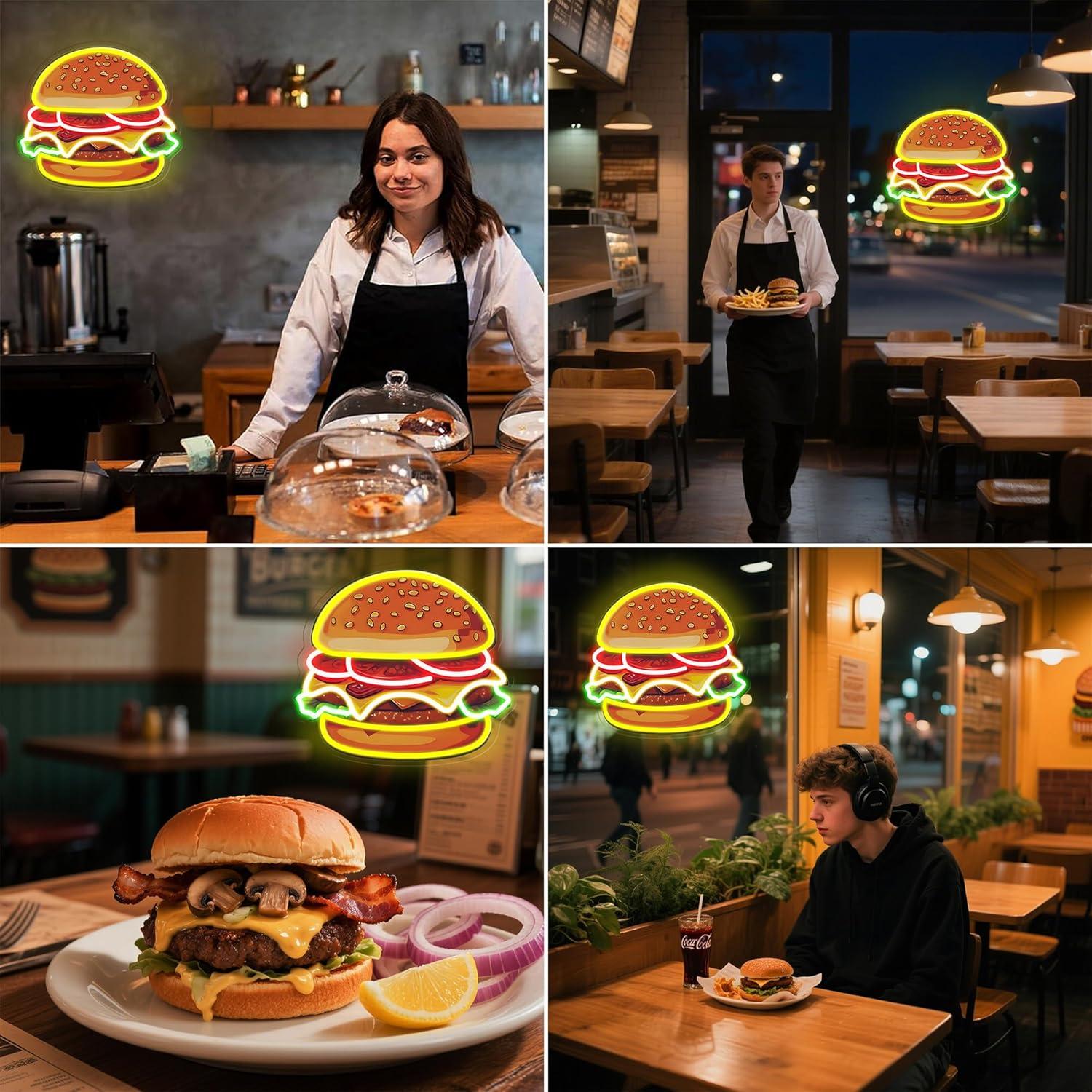 Enseigne néon LED Burger, Lumi - Home Bar Signs avis et prix